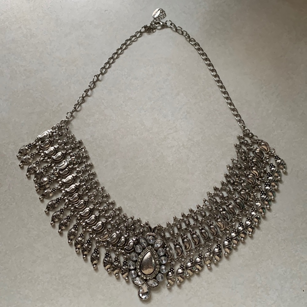 Silver Statement Necklace - image 2